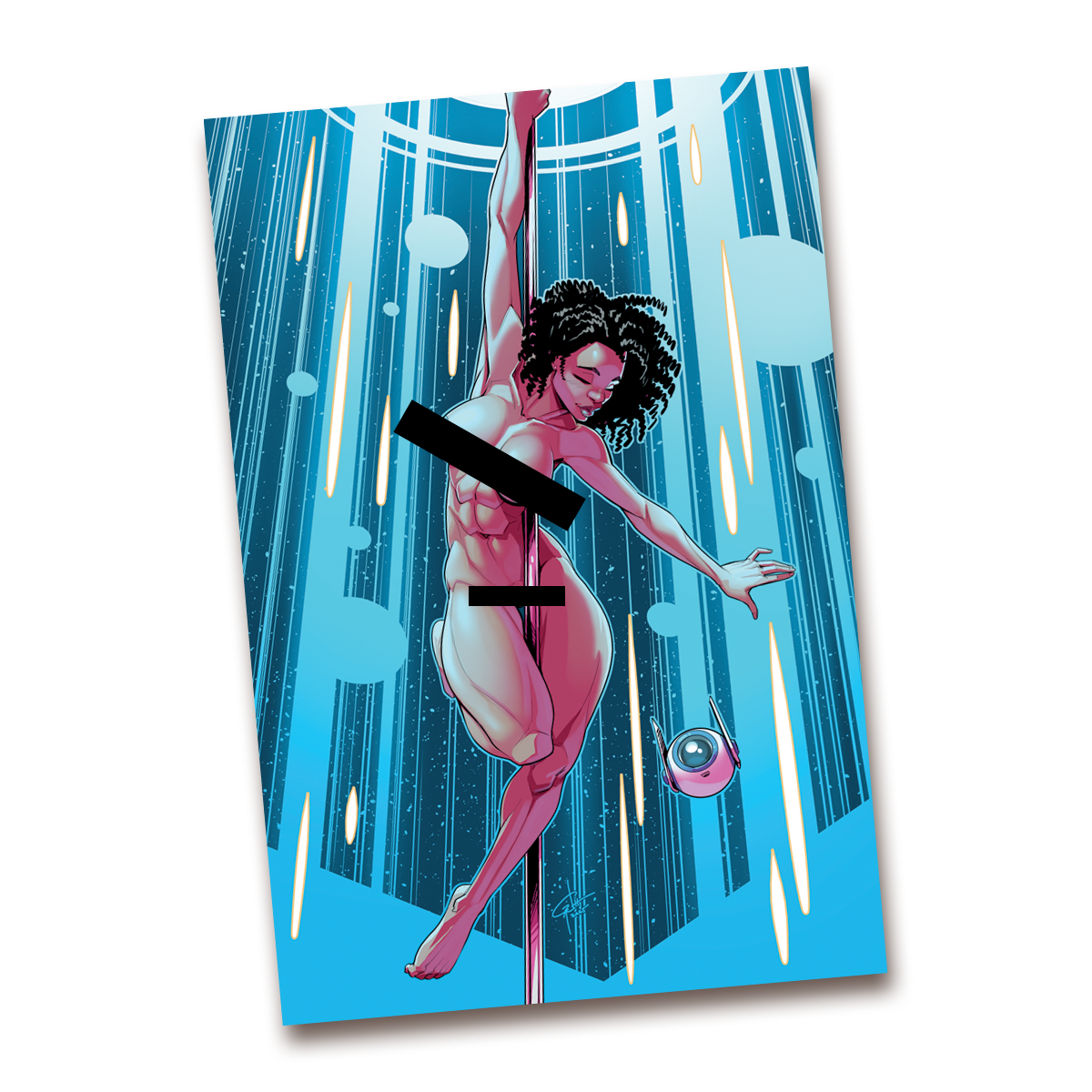 Money Shot #3 Black Bag Cover Print