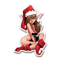 Shy Christmas Elf Sticker