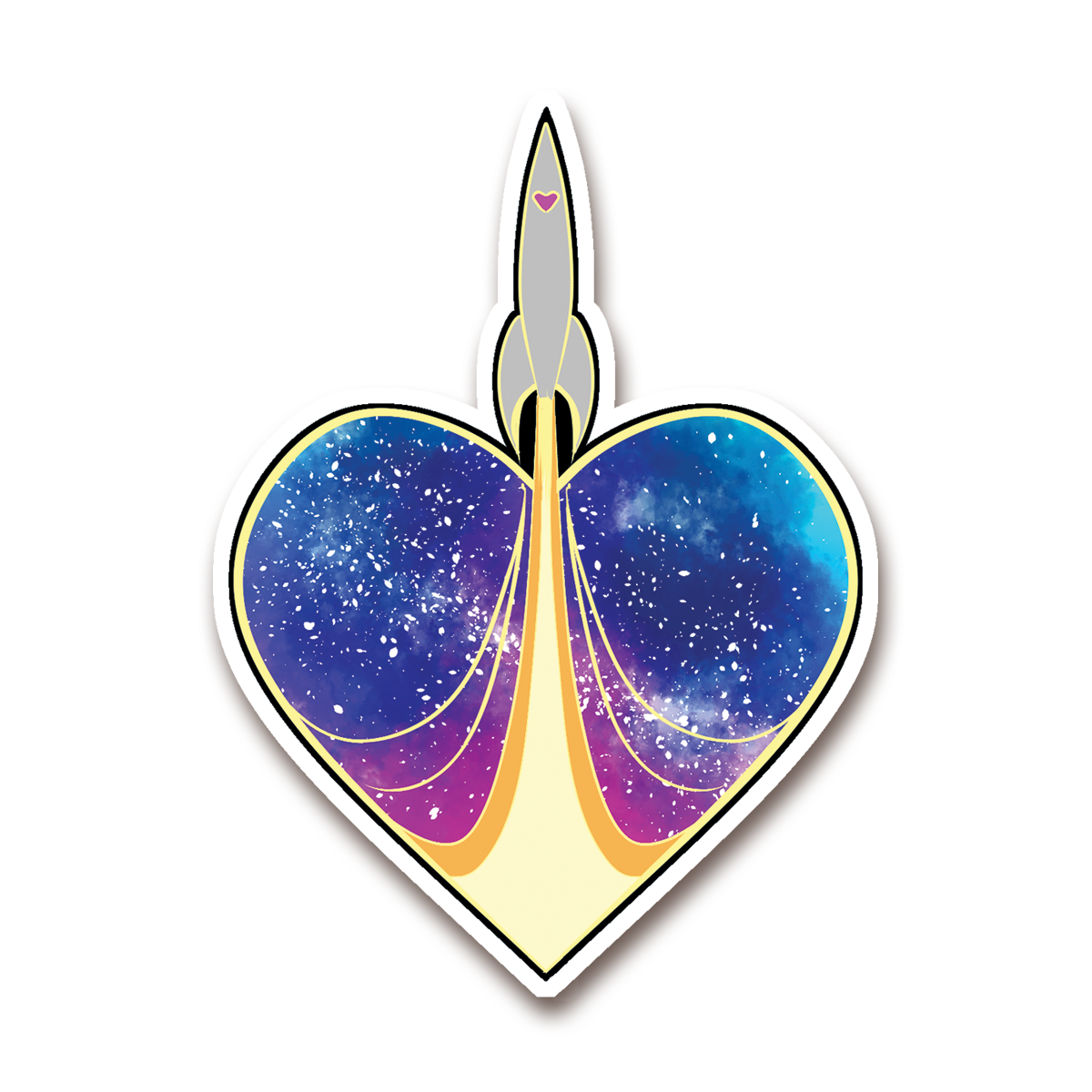 Rocket Heart Sticker